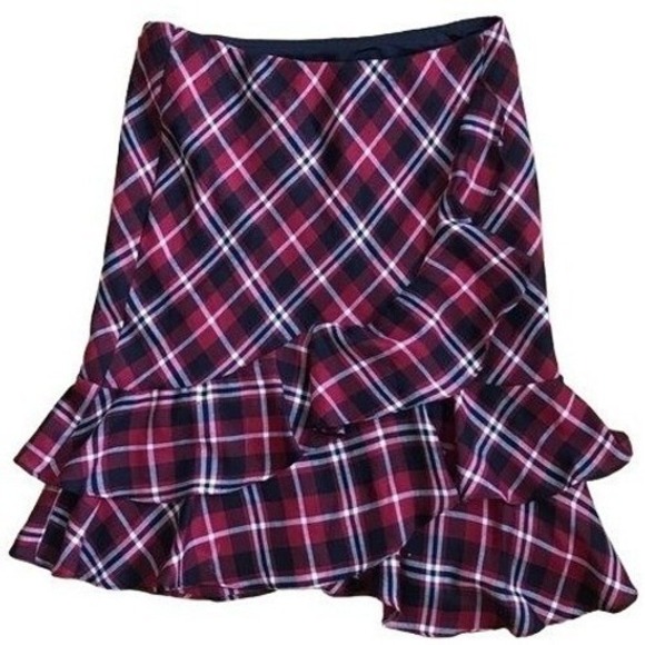 Ralph Lauren Dresses & Skirts - Ralph Lauren NWT black and red asymmetrical buffalo plaid ruffle skirt